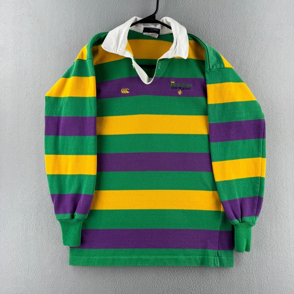 Vintage Canterbury New Zealand Rugby Shirt Mens 42 Fits Medium‎ Mardi Gras 90s